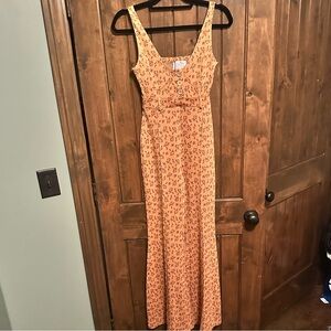 NWT Free People Women’s Brown Leaf Jumpsuit